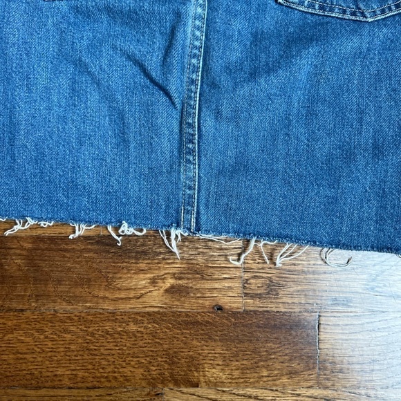 AG ADRIANO GOLDSCHMIED  “the Vera “ denim mini skirt raw edge uneven hem size 27 - Picture 5 of 7